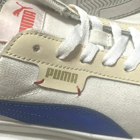 Puma COURT LEGEND LO Men's Athletic Sneakers size7  White/Blue 37193701 softfoam - Picture 9 of 11